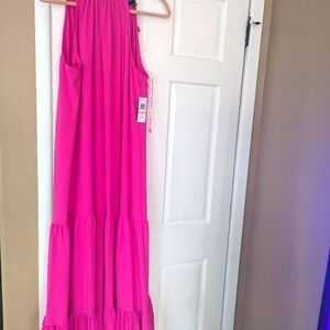 NWT Fuchsia Maxi Ruffled Dress by MSK, Size 2X